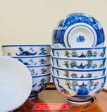  BỘ CHỤC bát ăn bằng gốm sứ cao cấp vẽ Phong cảnh chùa Hương (10 chiếc) 
