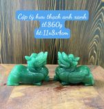  CẶP TỲ HƯU NGỌC THẠCH ANH XANH (Kt:11x8x4cm) 