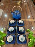  [HÀNG CAO CẤP] BỘ ẤM CHEN MEN HOẢ BIẾN XANH LÒNG HOA 
