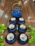 [HÀNG CAO CẤP] BỘ ẤM CHEN MEN HOẢ BIẾN XANH LÒNG HOA (NHIỀU MẪU) 