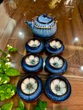  [HÀNG CAO CẤP] BỘ ẤM CHEN MEN HOẢ BIẾN XANH LÒNG HOA (NHIỀU MẪU) 
