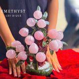  CÂY ĐÀO ĐÁ QUÝ THẠCH ANH HỒNG 18 QUẢ 