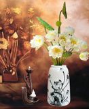  BÌNH HOA DÁNG LỌ HŨ VẼ SEN BỤI 