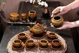  BỘ ẤM CHÉN BÁT TRÀNG MEN HỔ PHÁCH 