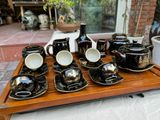  BỘ ẤM CHÉN MEN HOẢ BIẾN VẼ VÀNG VINH HOA PHÚ QUÝ 