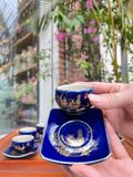  BỘ ẤM CHÉN DÁNG RÙA MEN HOẢ BIẾN HOẠ TIẾT VẼ VÀNG 