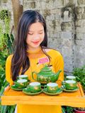  BỘ ẤM CHÉN VẼ VÀNG CẢNH LÀNG QUÊ 