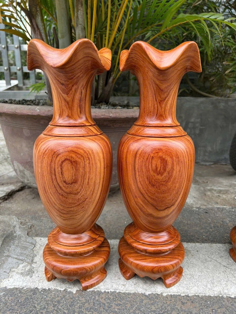  CẶP LỤC BÌNH GỖ HƯƠNG ĐÁ LIỀN KHỐI VÂN ĐẸP 