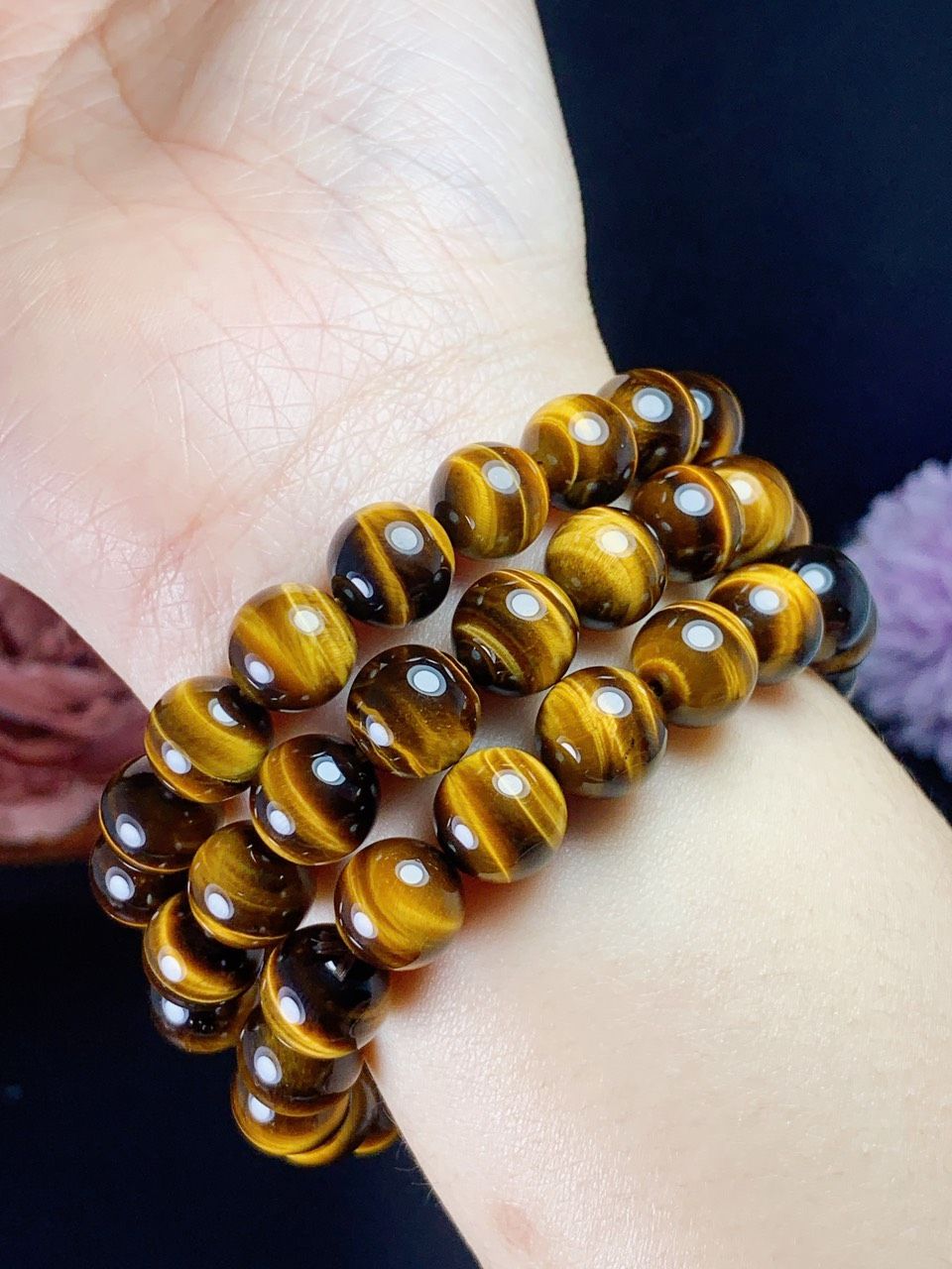  VÒNG TAY MẮT HỔ VÀNG NÂU 