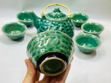  Bộ ấm chén Men Hỏa Biến Xanh Ngọc Bát Tràng Cao Cấp 