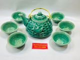  Bộ ấm chén Men Hỏa Biến Xanh Ngọc Bát Tràng Cao Cấp 