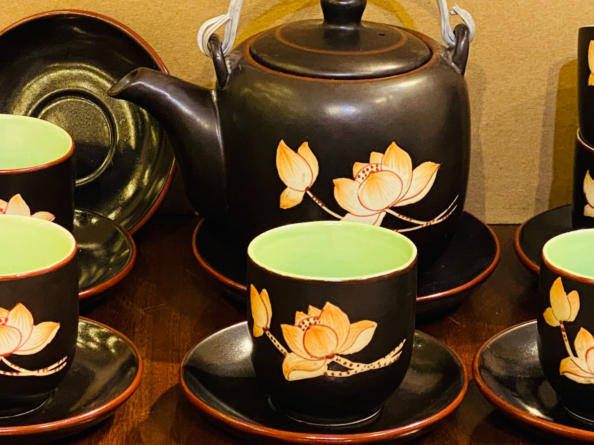  Bộ ấm chén tử sa hoa sen cao cấp 