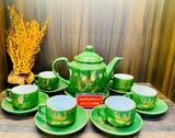  Bộ ấm chén vẽ vàng Kim Kê Đại Cát 