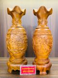  Cặp lục bình gỗ bách xanh vân tự nhiên cao 30cm 