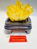  Trụ đá phong thủy tinh thể thạch anh vàng 