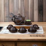  Bộ ấm trà đắp cao cấp Bát Tràng 