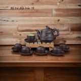  Bộ ấm trà đắp cao cấp Bát Tràng 