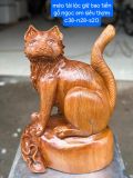  Tượng Mèo Ngồi Bao Tiền - Gỗ Ngọc Am Thơm Ngát 