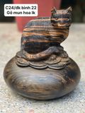  Mèo Ngồi Chum Tiền (Gỗ Mun Hoa) 