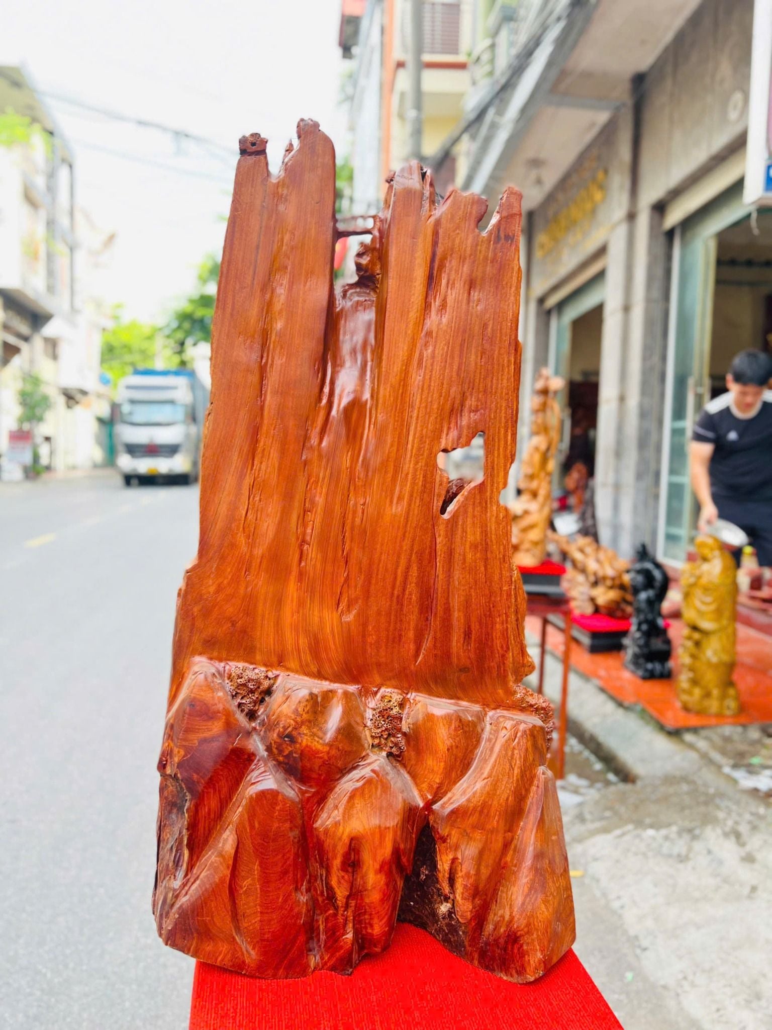  Tam Đa Phúc Lộc Thọ Tiểu Cảnh (Gỗ Hương Ta Liền Khối) 