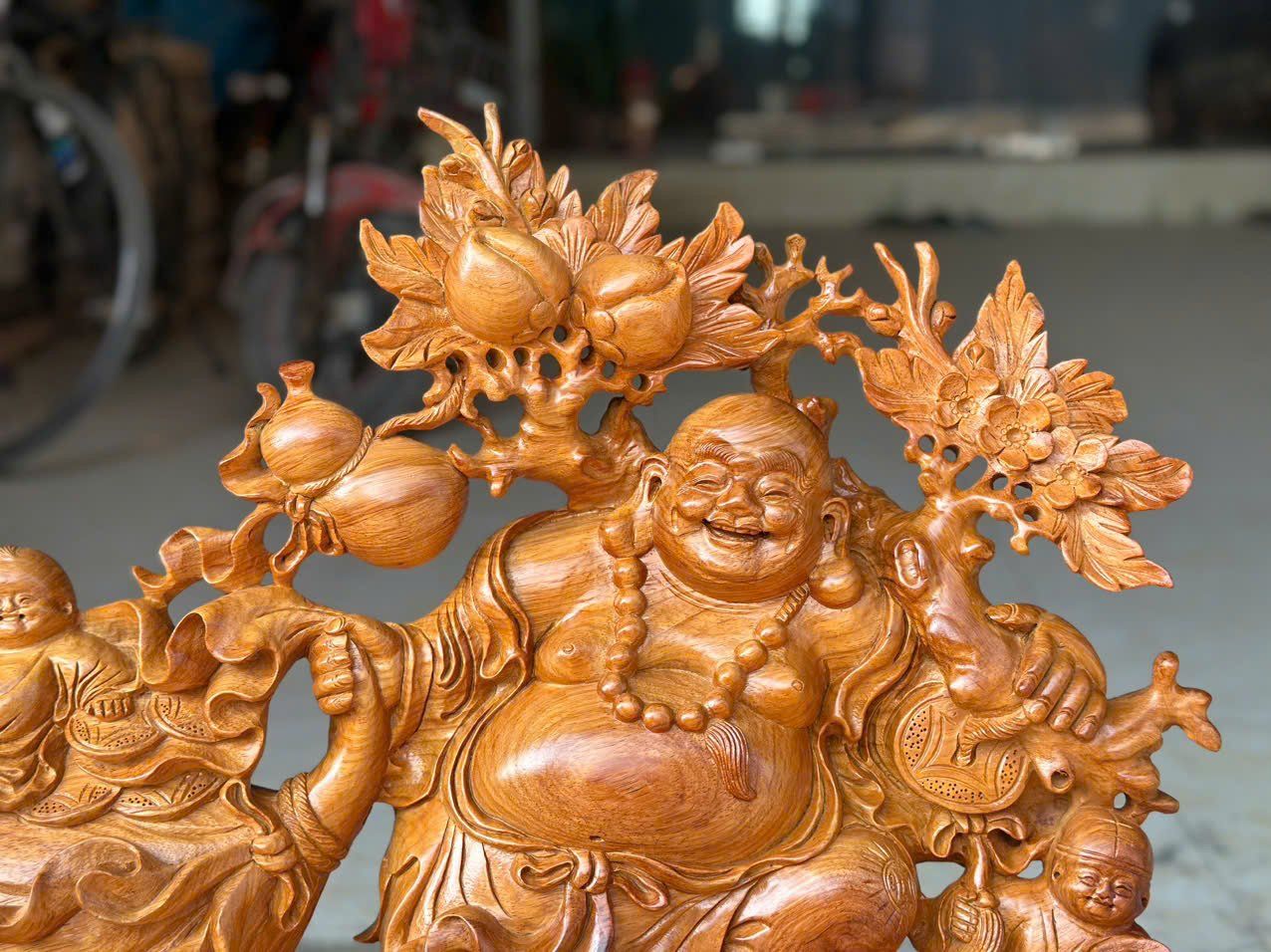  Tượng Di Lặc Kéo Gỗ Cà Te Việt 