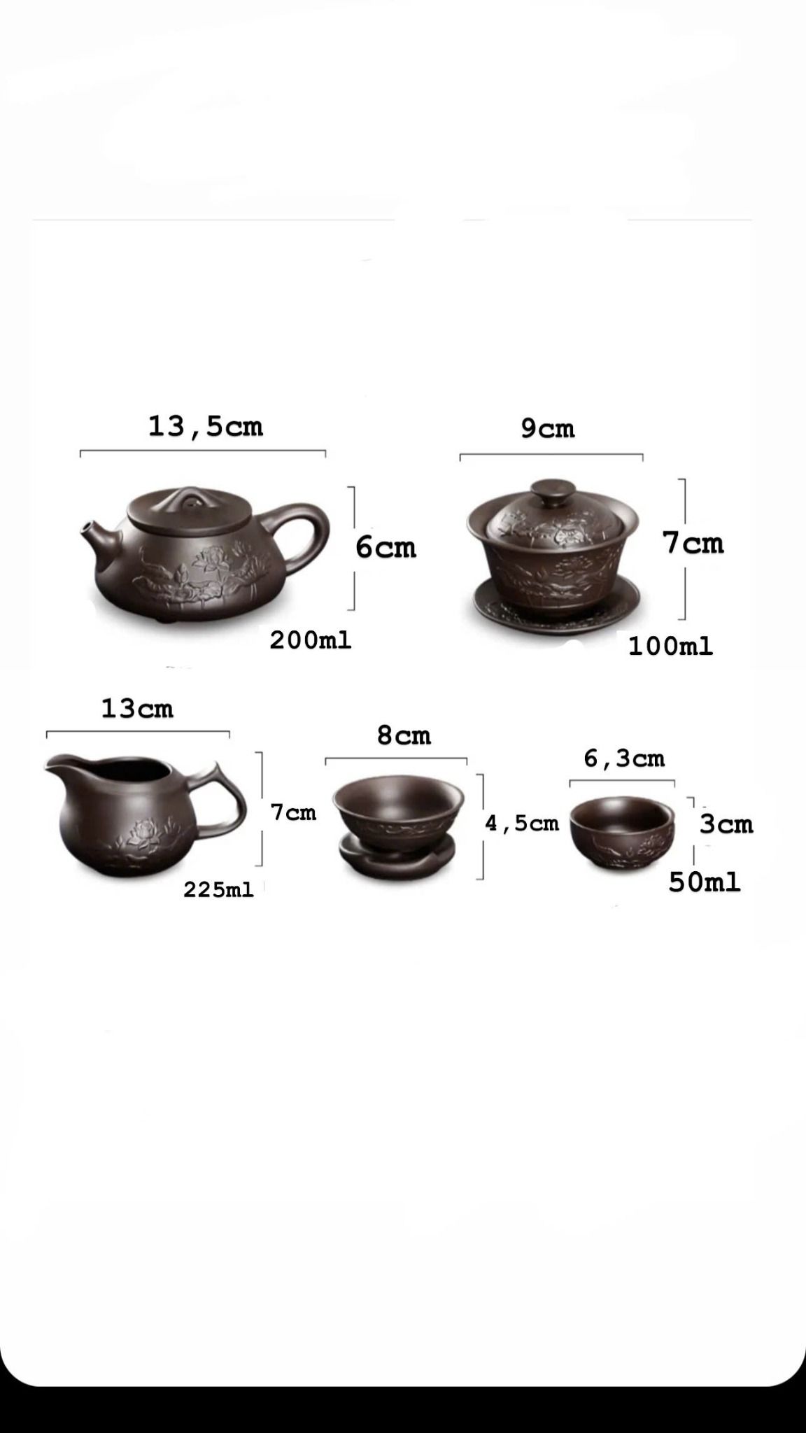  Bộ trà đất sét đỏ, đất sét tím 