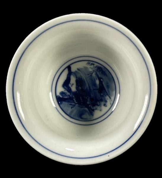  Chén Trà Trắng Xanh Cổ 