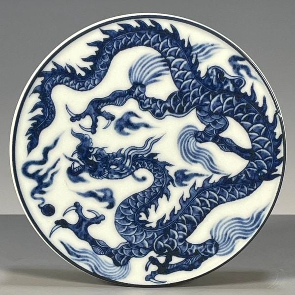  Đế Để Bình Hoa Họa Tiết Rồng Xanh 