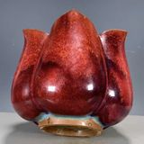  Miệng hoa tráng men đỏ 