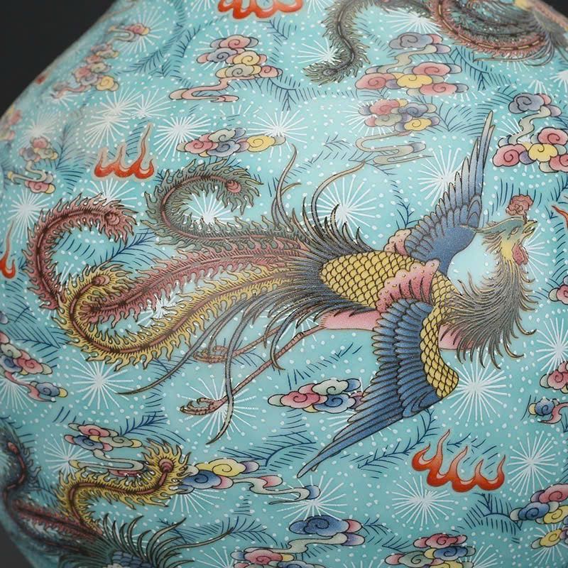  Lọ Gốm Hoa Văn Phượng Đầy Màu Sắc Phát Sáng 