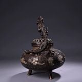  Lư hương 3 chân có tay cầm hình rồng 