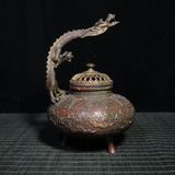  Lư hương có tay cầm hình rồng 