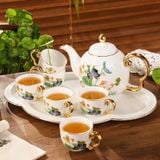  Bộ ấm trà men ngọc họa tiết sen sang trọng BKCEVN-8069 
