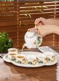 Bộ ấm trà men ngọc họa tiết sen sang trọng BKCEVN-8069 