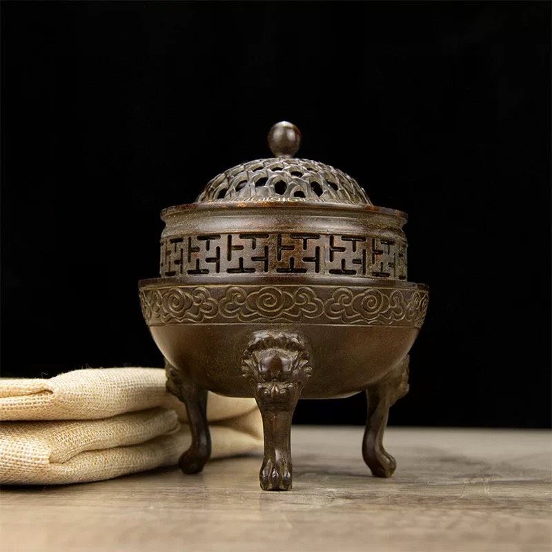  lư hương mô hình chân sư tử 