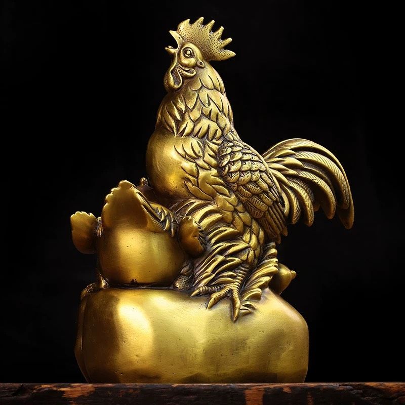  Gia đình gà trang trí chất liệu đồng 