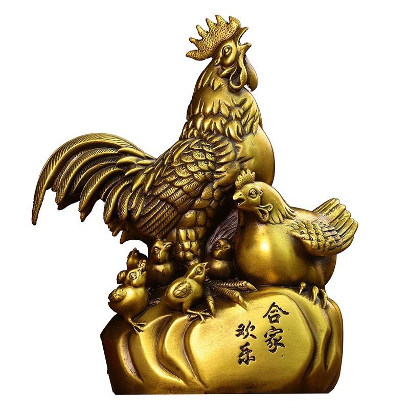  Gia đình gà trang trí chất liệu đồng 