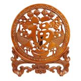 Gỗ đào phước lành chạm song ngư may mắn 