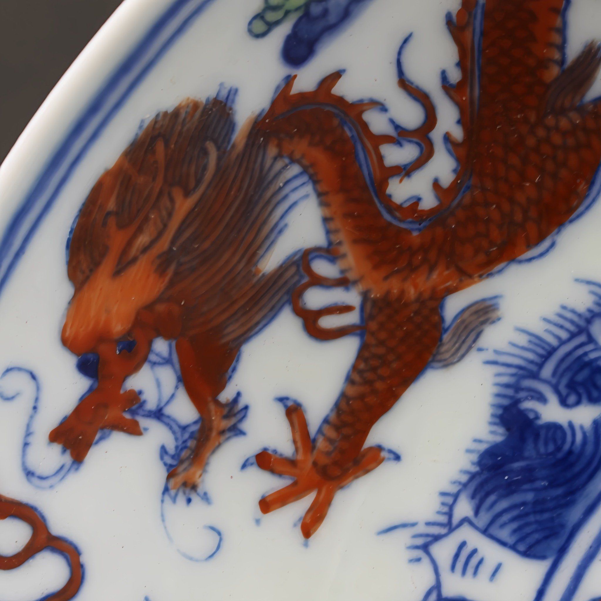  Đĩa cổ hoa văn rồng phượng 