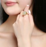  Nhẫn vuông ngọc Hetian 