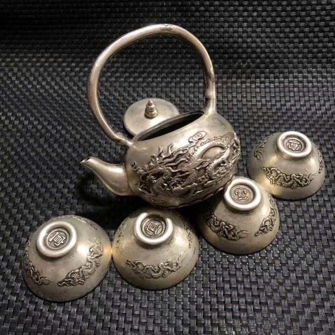  Bộ ấm trà bằng đồng hạnh phúc phú quý 