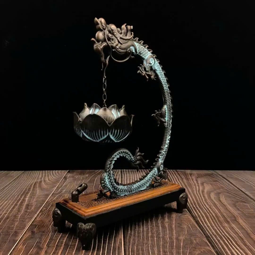  Lư hương rồng treo hoa sen 