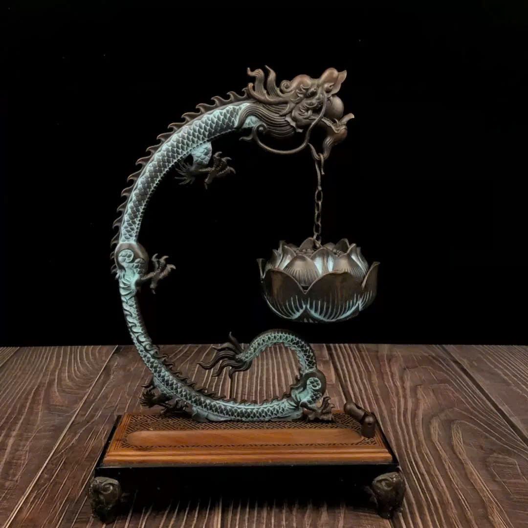  Lư hương rồng treo hoa sen 