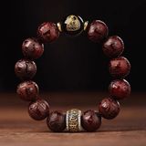  Vòng tay thần chú sáu chữ bằng gỗ cẩm lai lá nhỏ 