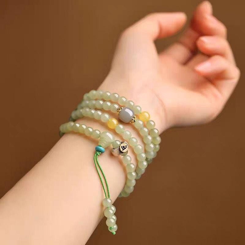  Vòng tay may mắn Chất liệu ngọc băng cao cấp mới được nâng cấp Xi pha lê ngọc Hetian 