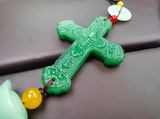  Đồ trang trí xe hơi chữ thập màu xanh lá 