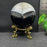  Quả cầu pha lê mã não Thái Cực Quyền đen trắng tự nhiên 