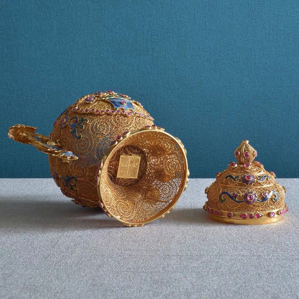  Đồ trang trí chai tai rồng Filigree 