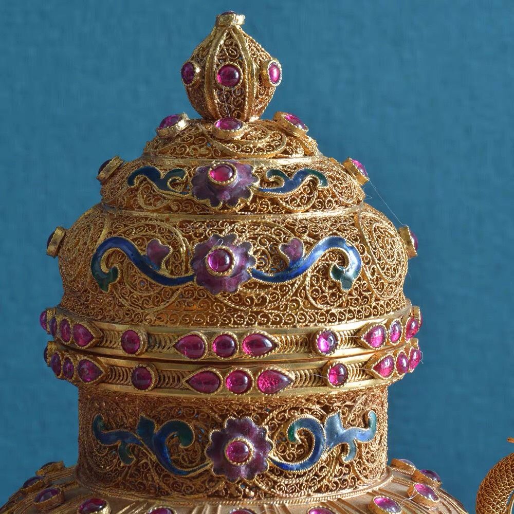  Đồ trang trí chai tai rồng Filigree 