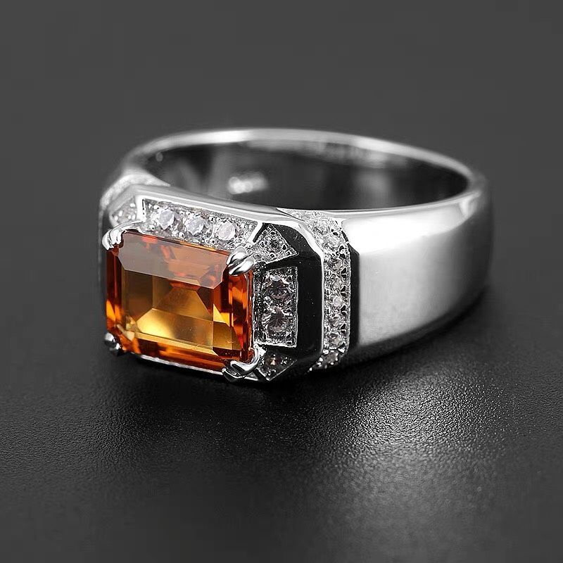  Nhẫn Nam Citrine Tự Nhiên 